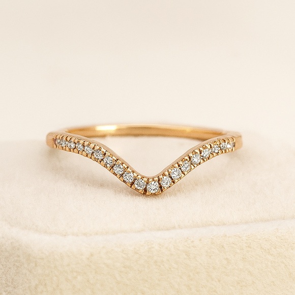 Chevron Ring - gold pave - Picture 2 of 2